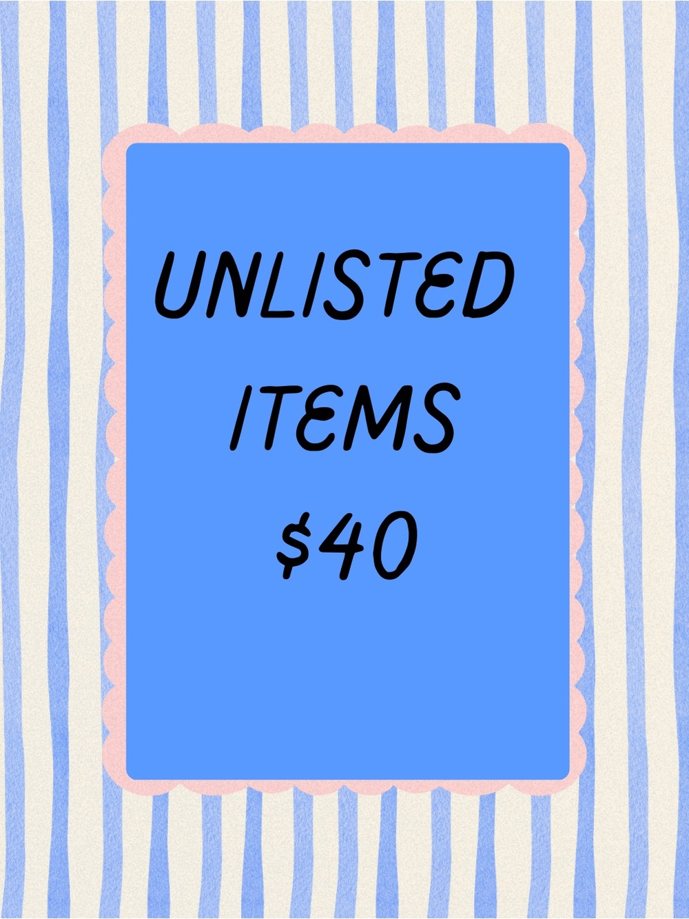 Blue 'Unlisted Items' Party Sign - Home Party Supplies
